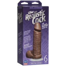 Doc johnson Realistische Cock met Ballen - Verwijderbare Vac-U-Lock Zuignap - 6 / 16 cm - Karamel (782421121204)