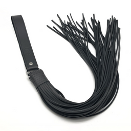 Red leather Martinet met Leren Touwen - 75 cm - Zwart (3701019810778)