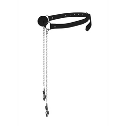 Ouch! by shots Ballgag met tepelklemmen (8714273581143)