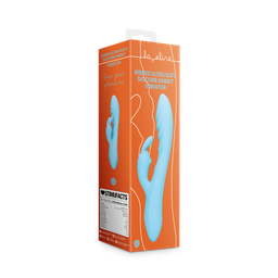 Loveline by shots Geribbelde Ultra Zachte Siliconen Konijn Vibrator - Glaciaal Blauw (8714273051516)