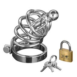 Xr brands Asylum - Chastity Cage met 4 Ringen - S/M (848518005724)