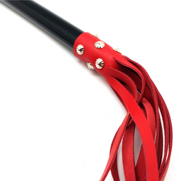 Red leather Houten Martinet met Leren Touwen - 78 cm - Rood (3701019811805)