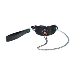 Ouch! by shots Venice Collectie - Halsband met Leash - Zwart (8714273055859)