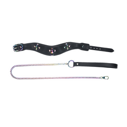 Ouch! by shots Venice Collectie - Halsband met Leash - Zwart (8714273055859)