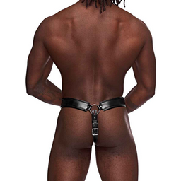 Male power Taurus - Immitatieleren Chastity Cage Thong - One Size - Zwart (845830085960)