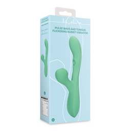 Loveline by shots Pulse Wave en Tongue Flickering Rabbit Vibrator - Blue Grass (8714273048851)