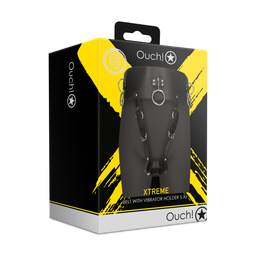 Ouch! by shots Riem met Vibrator Houder - Zwart (8714273050915)