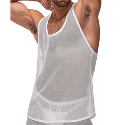 Male power Tanktop - S/M - Wit (845830082600)