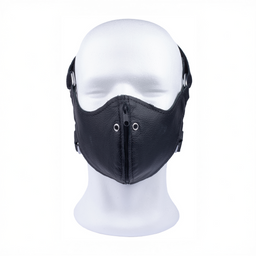 Red leather Leren Masker met Rits - Zwart (3662811296835)