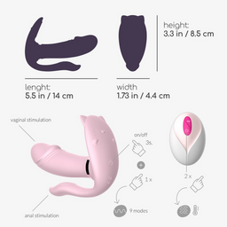 Crushious Fritz - Verwarmbare Draagbare Vibrator met Afstandsbediening - Pastelroze (7403254156593)