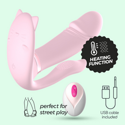 Crushious Fritz - Verwarmbare Draagbare Vibrator met Afstandsbediening - Pastelroze (7403254156593)