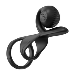 Snail vibe JOVI - Dual Couples Ring Stimulator - Zwart (8720615765713)