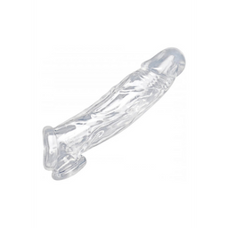 Xr brands Realistische Heldere Penis Sleeve en Ball Stretcher (848518030511)