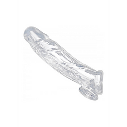 Xr brands Realistische Heldere Penis Sleeve en Ball Stretcher (848518030511)