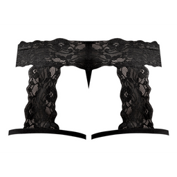 Male power G-String Garter Short - S/M - Zwart (845830058353)