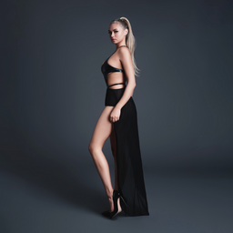 Allure Take Me - Latex-look Vinyl en Mesh Bodysuit met Flirty Rok - S - Zwart (883045922922)