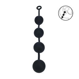 Levelz by shots Siliconen Ronde Anale Ballen - XXL - 60mm - Zwart (8714273069870)