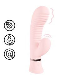 Loveline by shots Mystique - Geribbelde Konijnen Vibrator - Roze (8714273058485)