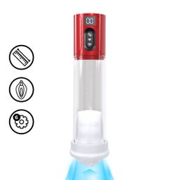 Pumped by shots MaxLift - 7 Function Suction Masturbator Pump - Metallic Red (8714273061454)