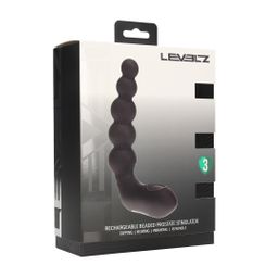 Levelz by shots Vibrerende Verwarmende Buigbare Tapping Beaded Siliconen Prostaat Stimulator - Zwart (8714273067616)