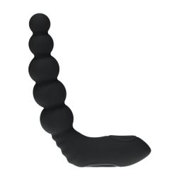 Levelz by shots Vibrerende Verwarmende Buigbare Tapping Beaded Siliconen Prostaat Stimulator - Zwart (8714273067616)