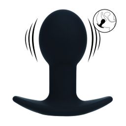 Levelz by shots Enkele Gloeilamp Vibrerende Siliconen Anale Plug - Zwart (8714273067531)