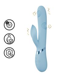 Vive by shots Fronda - G-Spot Vibrerende en Kloppende Blad Clitorisstimulator - Blauw (8714273059055)