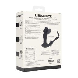 Levelz by shots Afstandsbediening Vibrerende Duwende Kom-Hier Siliconen Prostaat Stimulator met Cockring - Zwart (8714273067999)