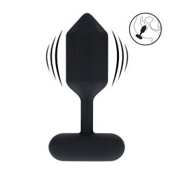 Levelz by shots Hexagonale Vibrerende Siliconen Anale Plug - M - Zwart (8714273067494)