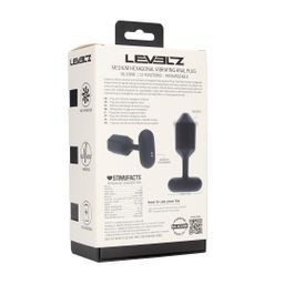 Levelz by shots Hexagonale Vibrerende Siliconen Anale Plug - M - Zwart (8714273067494)