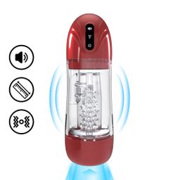 Pumped by shots SonicPull - Suction and Vibration Masturbator Pump - Multimedia Enhanced - Metallic Red (8714273061430)