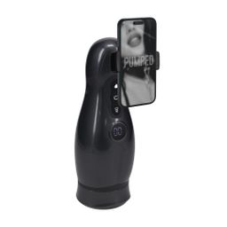 Pumped by shots Virtuo - Suction and Vibration Masturbator Pump with Phone Attachment - Gun Metal (8714273061393)