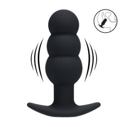 Levelz by shots Tri Bulb Vibrerende Siliconen Anale Plug - Zwart (8714273067555)