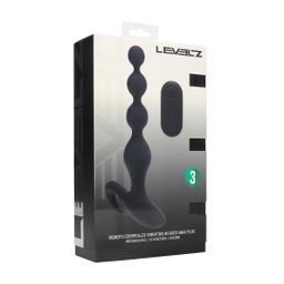 Levelz by shots Afstandsbediening Parels Vibrerende Siliconen Anale Plug - Zwart (8714273068200)