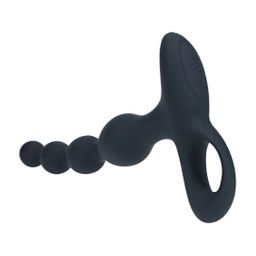 Levelz by shots Afstandsbediening Parels Vibrerende Siliconen Anale Plug - Zwart (8714273068200)