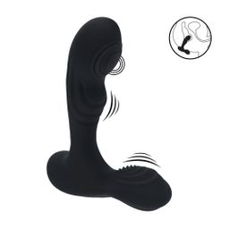 Levelz by shots Vibrerende en Tikken Siliconen Prostaat Massager met Bal Stimulator - Zwart (8714273067890)