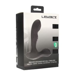 Levelz by shots Vibrerende en Tikken Siliconen Prostaat Massager met Bal Stimulator - Zwart (8714273067890)