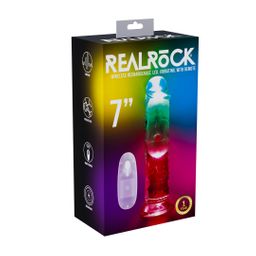 Realrock by shots LED Vibrating Straight Cock - 7 / 18 cm - Transparent (8714273059628)