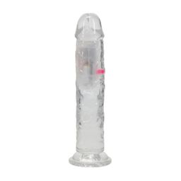 Realrock by shots LED Vibrating Straight Cock - 7 / 18 cm - Transparent (8714273059628)