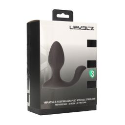 Levelz by shots Vibrerende en Draaiende Siliconen Anale Plug met Bal Stimulator - Zwart (8714273067739)