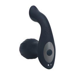 Levelz by shots Vibrerende en Draaiende Siliconen Anale Plug met Bal Stimulator - Zwart (8714273067739)