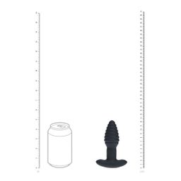 Levelz by shots Vibrerende en Draaiende Geribbelde Siliconen Anale Plug - Zwart (8714273067753)