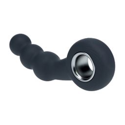 Levelz by shots Vibrerende Parelsilicone Prostaatmassager met Lussysteem - Zwart (8714273067357)