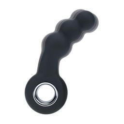 Levelz by shots Vibrerende Parelsilicone Prostaatmassager met Lussysteem - Zwart (8714273067357)