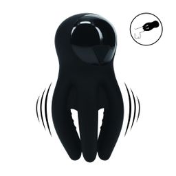 Levelz by shots Digitale Vibrerende Silicone Penis Hoofd Stimulator met Tentakels - Zwart (8714273067593)