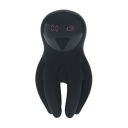 Levelz by shots Digitale Vibrerende Silicone Penis Hoofd Stimulator met Tentakels - Zwart (8714273067593)