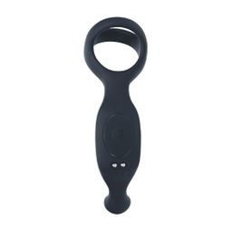 Levelz by shots Vibrerende Siliconen Prostaat Stimulator met Tri O Cockring - Zwart (8714273067692)