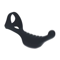 Levelz by shots Vibrerende Siliconen Prostaat Stimulator met Tri O Cockring - Zwart (8714273067692)