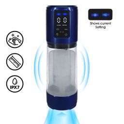 Pumped by shots UltraLift - Automatische Waterdichte Masturbator Pomp - Metallic Blauw (8714273059598)