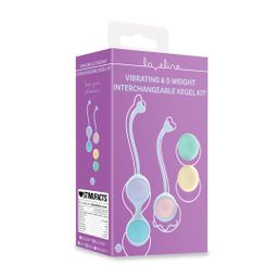 Loveline by shots Vibrating and 5 Weight Interchangeable Kegel Kit with Remote Control - Purple (8714273026491)